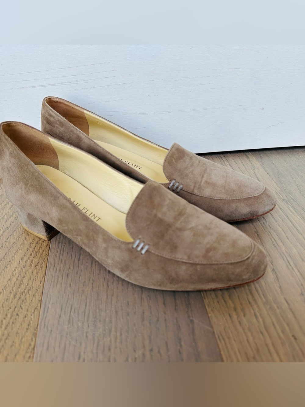 Sarah Flint "Rosie" Taupe Suede Low-heeled Loafers - US Size 7